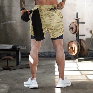 Clothing Double <b>Layer</b> Sport With Pockets 2-in-1 mesh shorts Joggers Fitness Athletic Workout gym Men's Shorts - Product Image 3