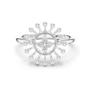 Bague pour femme en diamant de laboratoire 0,08 CT, design soleil, clarté VVS-VS EF, or 18 carats, 14 carats, 10 carats et argent 925, moissanite et diamant de laboratoire - Product Image 3