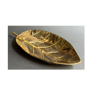 Plat et plateau de service de bonne qualité pour la maison et l'hôtel Ensemble de trois plats en aluminium Design fait main en forme de feuille - Product Image 2