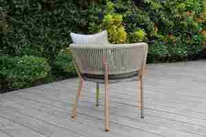 Juego de comedor de lujo moderno para exteriores con sillas acogedoras para uso en el patio - Product Image 5