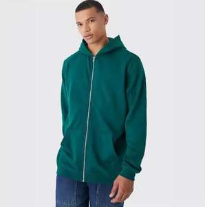 Thick Fleece Lined Thermal-Lined Full Zip Hoodie Custom Puff Printed Heavyweight Us Warm Thermal Zipper Hoodies for Men - Product Image 2