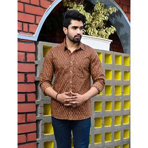 Chemise décontractée pour homme en coton imprimé à manches longues, respirante, en popeline ou tissu Oxford, motif floral ou à pois, offre ODM - Product Image 4