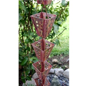 Nouvelle chaîne de pluie décorative conception de pétoncles en aluminium métal antique fini chaîne de pluie décoration de jardin chaîne de pluie - Product Image 2
