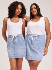 2025 pantalones vaqueros con logotipo personalizado Originals Stripe Mid Muslo Falda Mujer Denim transpirable Estilo casual Encaje Bajo precio OEM con servicio - Product Image 5