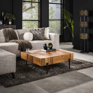 Circulaire noir nouveau Style café Table basse en bois massif meubles de salon de luxe meilleure maison chambre ensemble cuisine table basse - Product Image 2