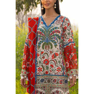 Conjunto de Traje de 3 Piezas para Mujer con Bordado y Estampado CL-62126 con Pantalón Estampado - Product Image 4