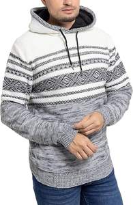 2024 automne hiver respirant hommes tricoté à capuche chandails à manches longues couleur unie pulls mode mâle chaud tricots décontracté - Product Image 5