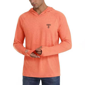 Camiseta de manga larga de calidad superior con capucha para hombres Camiseta de MOQ baja de alta calidad con capucha para la venta Camiseta transpirable para Unisex - Product Image 1