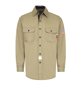 เสื้อทำงานเชื่อมป้องกันไฟของผู้ชายเสื้อทำงานที่มีน้ำหนักเบา NFPA FR เสื้อเชิ้ตติดกระดุมเสื้อกันไฟสารหน่วงไฟ - Product Image 5