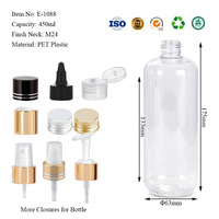 Bouteille cosmétique en plastique PET 450 ml avec pompe pulvérisatrice, emballage personnalisé, couleurs et formes personnalisables, service OEM, impression sérigraphique