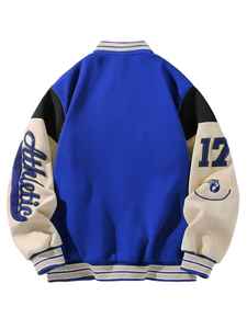 Nouvelle veste de baseball à manches en cuir brodé, pardessus à manches longues pour hommes - Product Image 3