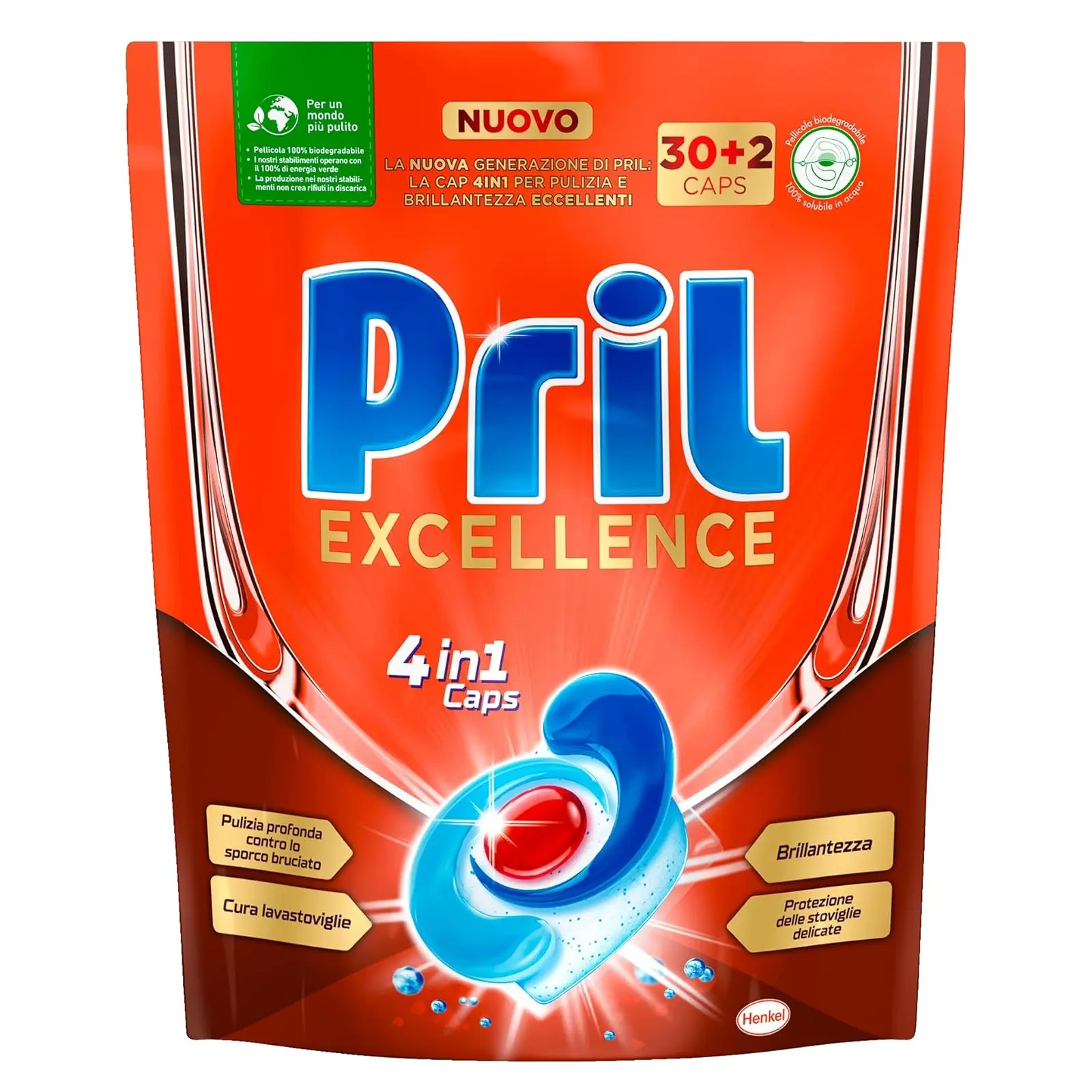 Pril Excellence 4-in-1キャップ、食器洗い機用洗剤
