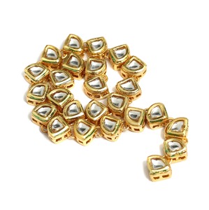 Cuentas de Radiante Dorado Beadsnfashion, Cadena Kadi Kundan Meenakari de 7x10 mm, 50 Piezas, para Componentes de Joyería Artística para Mujer, Collar - Product Image 2