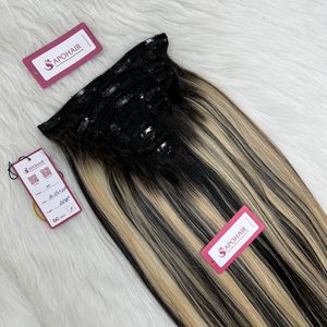 Offre Spéciale 100% cheveux humains tissage Clip-in Extensions cuticule aligné Double dessiné pour Balayage vague naturelle ruban italien Non - Product Image 4