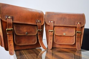 CLC-Alforjas deportivas Vintage de cuero genuino para motocicleta, bolsas de sillín de viaje con cierre de gancho - Product Image 3