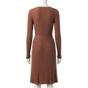 Vestido Casual de Punto Plisado, Tela Suave, Función Antiestática, Ligero, Transpirable, Cómodo, Ropa de Moda Femenina, Vestido Casual - Product Image 2