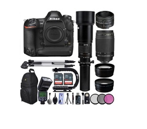 Kit Appareil Photo Reflex Numérique Nik-konn D6 Format FX 14fps 4K UHD Wi-Fi/GPS 5 Objectifs + Carte SD 128 Go 23 Pièces - Zoom Garantie 3 Ans - Product Image 1