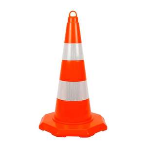 Ensemble de 5 cônes de signalisation en PVC de 52 cm, doublement réfléchissants, légers, pour la gestion du trafic - Product Image 4