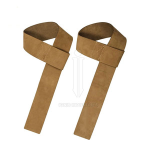 Bon marché Sangles de levage en cuir Gym Fitness Impression de logo personnalisé Sangles de levage en cuir de haute qualité - Product Image 3