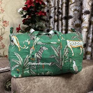 Sac polochon en coton fait main de haute qualité avec fermeture à glissière pochette de voyage multifonctionnelle taille personnalisable - Product Image 5