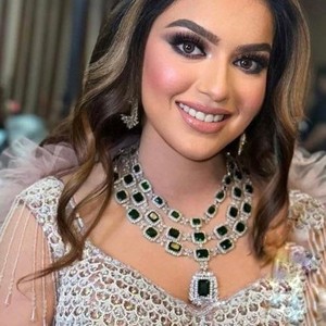 คุณภาพสูงสีเขียวมรกตกริช Radiant สร้อยคอและต่างหูเพชรมรกตชุดอินเดียเค้นคออินเดียชุดสร้อยคอ - Product Image 5