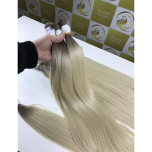 Para Rubio Color donante mixto Super-Calidad Europea 80cm Paquetes de cabello Remy vietnamita a granel 100% Extensiones de cabello humano crudo - Product Image 5