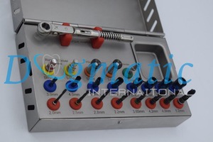 Dogmatic International Steel Dental Implant Kit DM061 Manual Surgical Drills Torque Wrench Trephine Hex <b>Drivers</b> CE Certified - Product Image 2