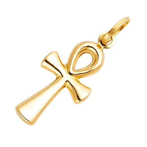 Colgante de regalo Ankh egipcio chapado en oro amarillo de 14K, joyería fina antigua, símbolo espiritual de la vida - Product Image 3
