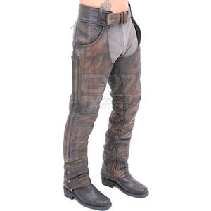 Dernière conception de chaps en cuir de haute qualité pour hommes utilisation en extérieur respirant en gros lavé chaps en cuir pour hommes - Product Image 2