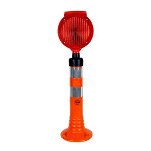 Aluminum & Plastic ABS PC <b>Solar</b> Round Flashing Traffic Warning <b>Light</b> Set-Orange - Product Image 1