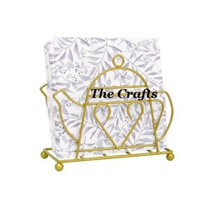 Porte-papier de soie en métal couleur or porte-serviettes de forme ronde de conception fabuleuse pour l'utilisation de la vaisselle de restaurant - Product Image 2