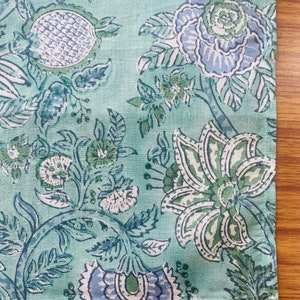 Modern Handmade Indian <b>Block</b>-Printed Cotton Napkins Ridhi's Square <b>Shape</b> in Sapphire Green & Blue for Weddings Home Parties - Product Image 4