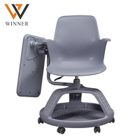 Chaise de formation éducative, chaise de bureau scolaire avec tablette d'écriture pliable pour les conférences et l'utilisation au bureau