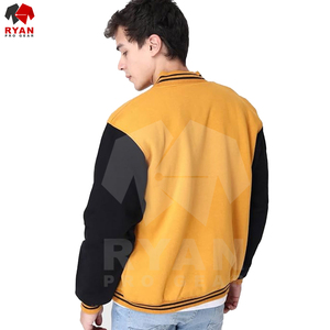 Top Sale Fresh Design Your Own Venta caliente Precio bajo Premium Quality Canvas Stand Collar Versity Jacket para hombres - Product Image 2
