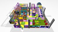 Parc Softplay intérieur de 100m2 avec toboggan à roulettes pour jouer et s'amuser