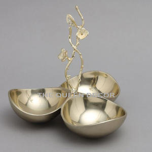 ชามอลูมิเนียมทุบออกแบบรูปใบไม้ตกแต่งด้วยสำเนียงการตกแต่งบ้านร้านอาหารโรงแรม - Product Image 1