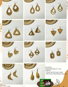 Boucles d'oreilles en rotin naturel à bon prix du Vietnam - Boucles d'oreilles tissées à la main de qualité supérieure pour femmes, accessoires de mode - Product Image 5