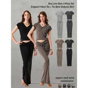 Falda Midi Bodycon Streetlab con Cintura Ajustable, Gris Oscuro, Tejida, con Cordón en la Cintura, para Mujer, Estilo Urbano, Verano, Transpirable, Lavada - Product Image 5