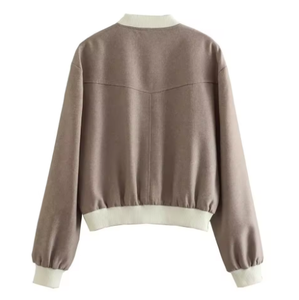 แจ็กเก็ตเลตเตอร์เมนของผู้หญิงแห้งเร็วสีพื้นสำหรับใช้กลางแจ้ง2025ใหม่ - Product Image 2