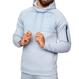 Ensembles de survêtements d'hiver personnalisés pour hommes, tendance, écologiques, en molleton polyester/coton épais, respirants et coupe-vent, vente en gros, OEM - Product Image 3