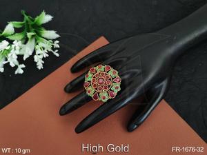 Bijoux indiens antiques de haute qualité en or poli de styliste, beau Style fantaisie, bijoux de mode pour femmes, bague de doigt Antique - Product Image 6