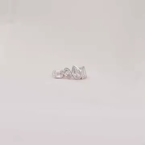 Cuatro formas múltiples de diamantes como Marquesa, radiante, Baguette Tapper y regalo de aniversario cultivado en laboratorio de corte de pera en anillo de oro sólido - Product Image 1