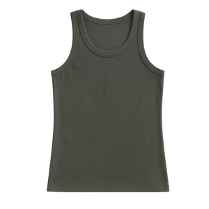 Camiseta sin Mangas Corta para Mujer, Color Gris Oscuro, 100% Algodón Orgánico, con Lentejuelas, Ecológica, Estilo Deportivo - Product Image 1