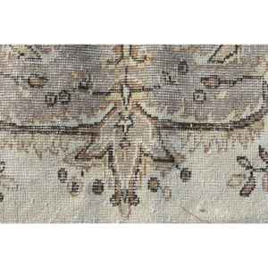 Tapis turc 5,2 x 9,4 pieds, grand tapis vintage, tapis en laine gris brun à motifs floraux - Product Image 5
