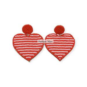 Pendientes de Corazón con Cuentas Hechos a Mano Estilo Boho para el Día de San Valentín, Joyería de Moda - Product Image 2