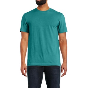 Vente en gros T-shirt 100% coton personnalisé à manches courtes pour hommes Haut unisexe basique avec impression de logo T-shirt de base de haute qualité - Product Image 1