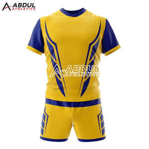 Ensemble uniforme de rugby officiel pour hommes, tissu léger et durable, séchage rapide, maillot à manches courtes et short pour les matchs de club - Product Image 2
