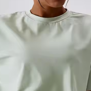 Camisetas recortadas informales para mujer Tela de punto de algodón suave Impresión digital disponible en colores personalizados al por mayor - Product Image 4