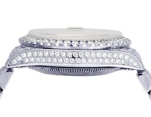 นาฬิกาข้อมือประดับเพชรสไตล์ฮิปฮอปสไตล์ฮิปฮอปสุดหรูสายสแตนเลสสตีลและสีขาวทองของขวัญเครื่องประดับแฟชั่นสำหรับผู้ชาย - Product Image 4