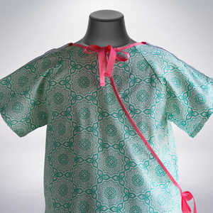 Nueva llegada Unisex desgaste impreso Hospital paciente vestidos con mangas de botón - Product Image 4